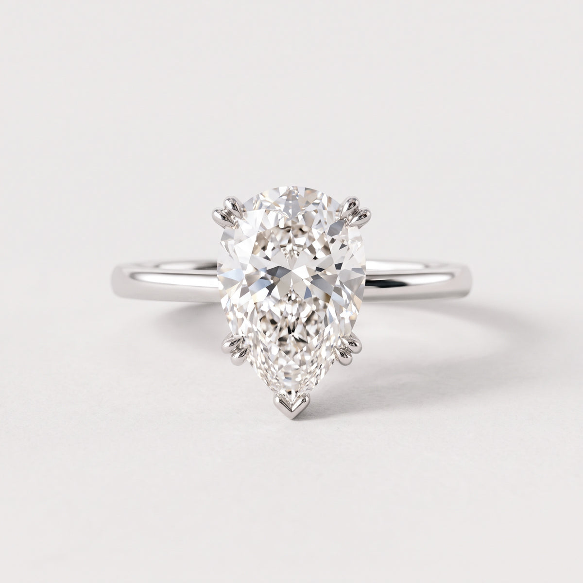 14K Pear Solitaire — Double Prong