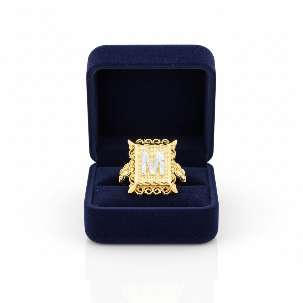 Initials Ring - 10K Yellow Gold