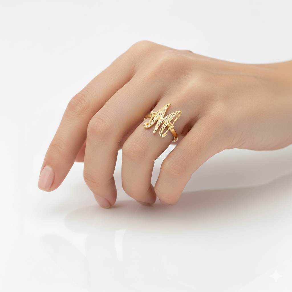 Initials Ring - 10K Yellow Gold