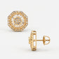 0.67ct Diamond Round Stud Earrings - 14k Yellow Gold
