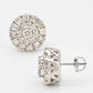 1.17Ct Diamond Round Cluster Earrings 14K White Gold