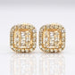 0.61ct Diamond Square Stud Earrings - 14k Yellow Gold