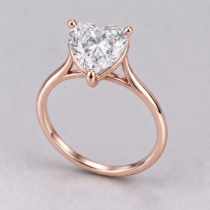 14K Heart Solitaire — Cathedral