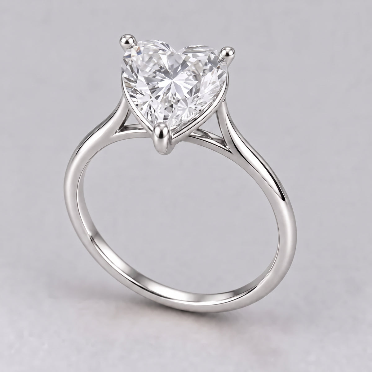 14K Heart Solitaire — Cathedral