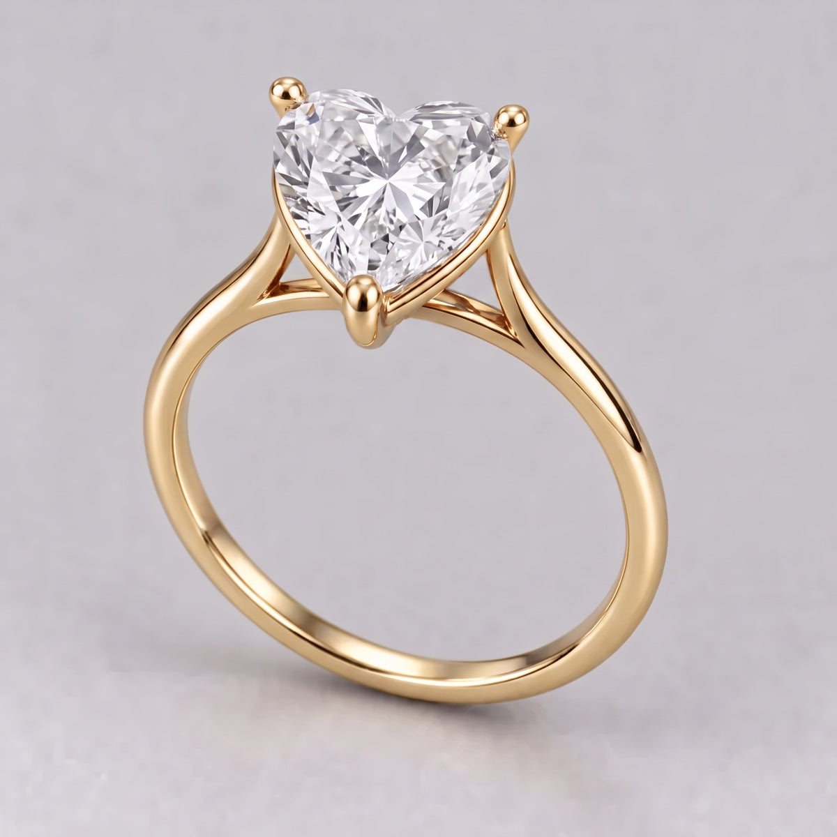 14K Heart Solitaire — Cathedral