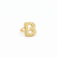 10K Solid Yellow Gold Nugget Bubble Initial Ring – Custom Letter Ring for Men & Women - ALL LETTERS