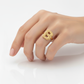 10K Solid Yellow Gold Nugget Bubble Initial Ring – Custom Letter Ring for Men & Women - ALL LETTERS