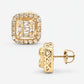0.61ct Diamond Square Stud Earrings - 14k Yellow Gold