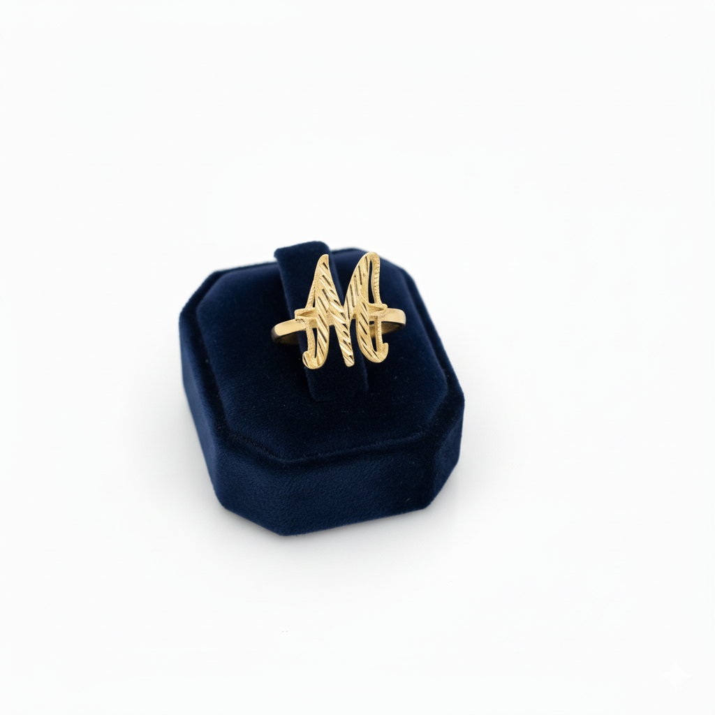 Initials Ring - 10K Yellow Gold