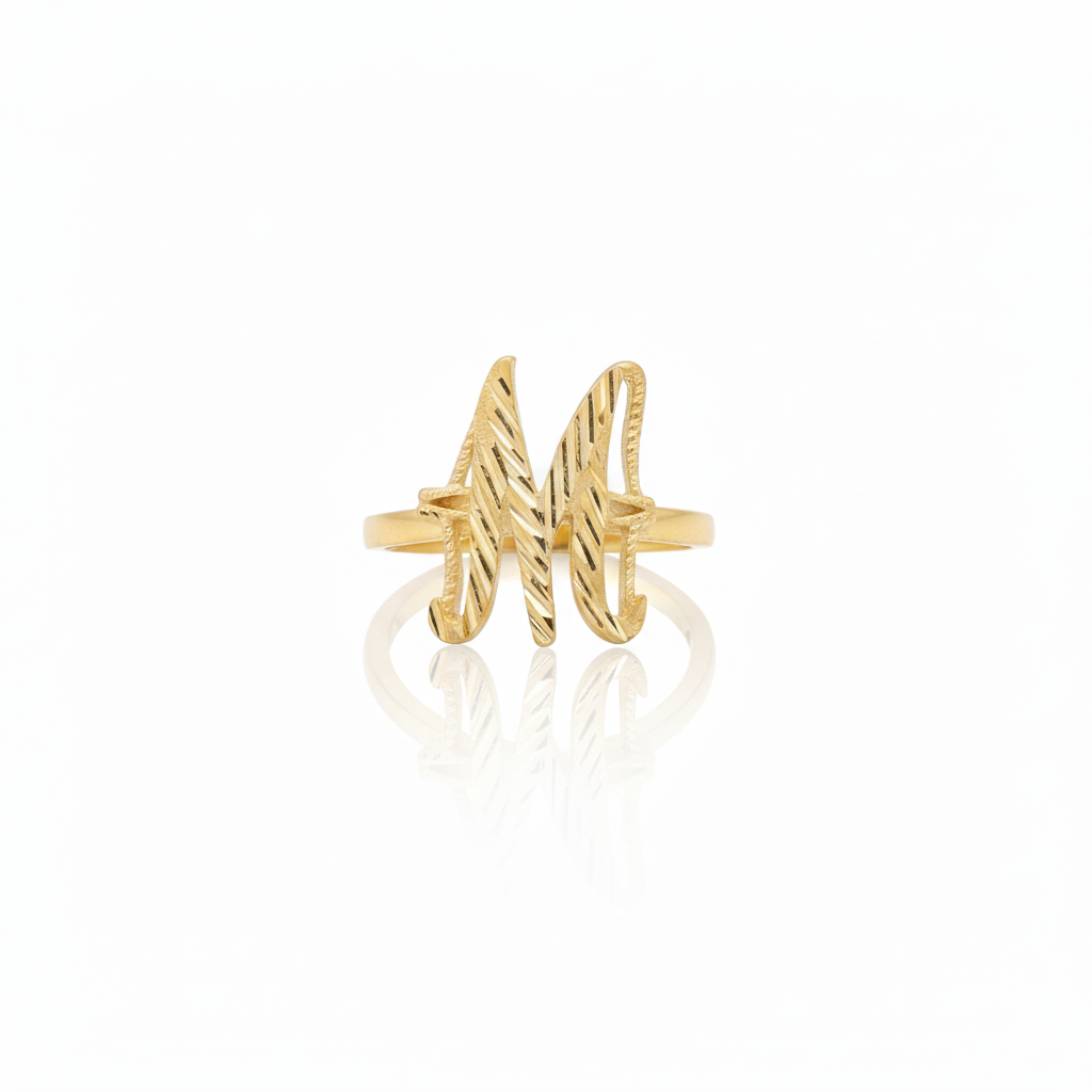 Initials Ring - 10K Yellow Gold