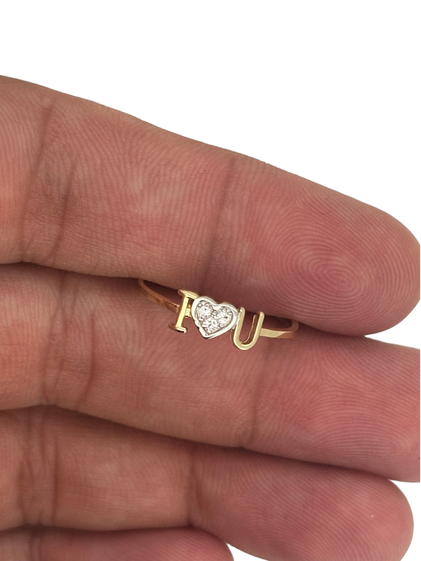 10K Yellow Gold I Love You Ring – Romantic Gold Band for Women