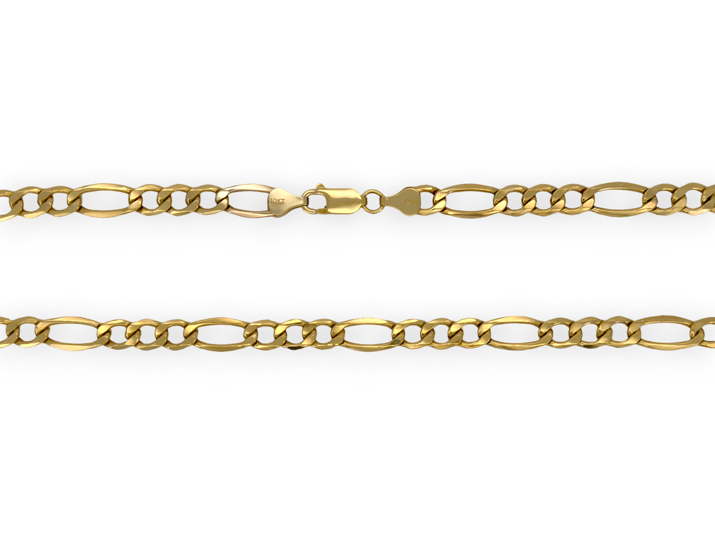 Figaro Link Chain Necklace - 14K Yellow Gold - Hollow
