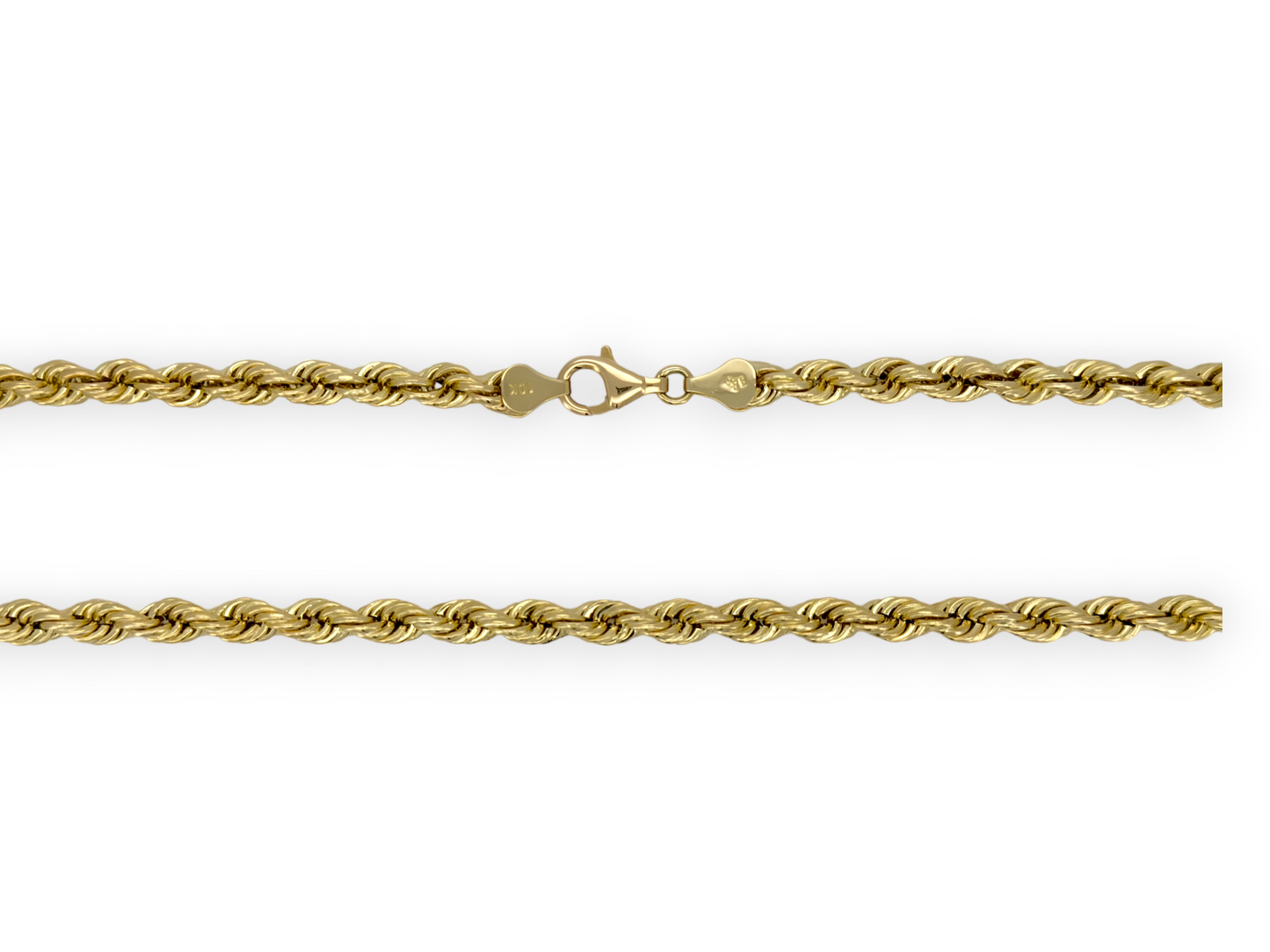Rope Chain Necklace - 14K Yellow Gold - Solid