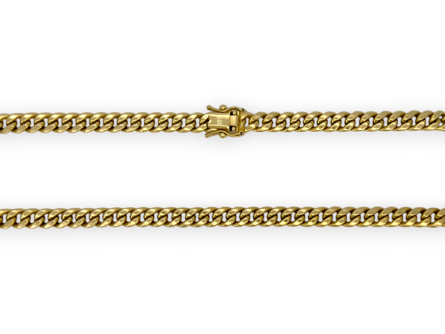 Miami Cuban Link Chain Necklace 14K Yellow Gold - Hollow