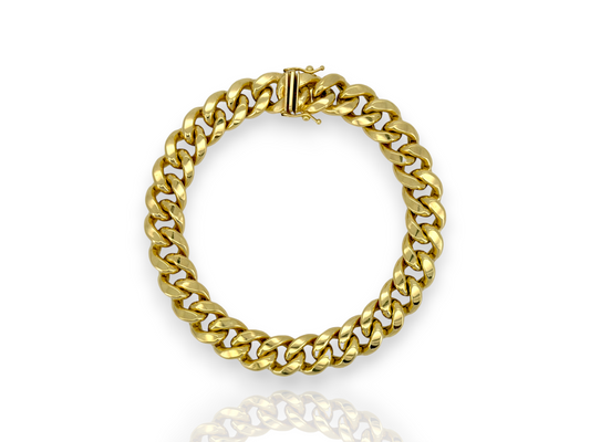 Miami Cuban Link Bracelet - 14K Yellow Gold - Hollow