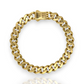 Monaco Chain Miami Cuban Link CZ Lock Bracelet - 10K Yellow Gold - Hollow