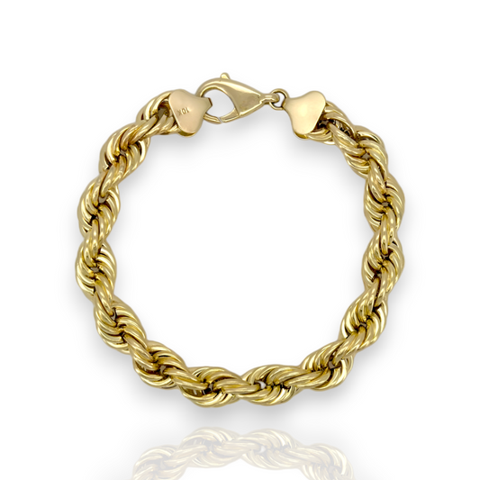 Rope Chain Bracelet - 10K Yellow Gold - Hollow
