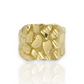 Medium Diamond Cut Nugget Square Ring - 10K Yellow Gold - Solid