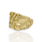 Medium Diamond Cut Nugget Square Ring - 10K Yellow Gold - Solid