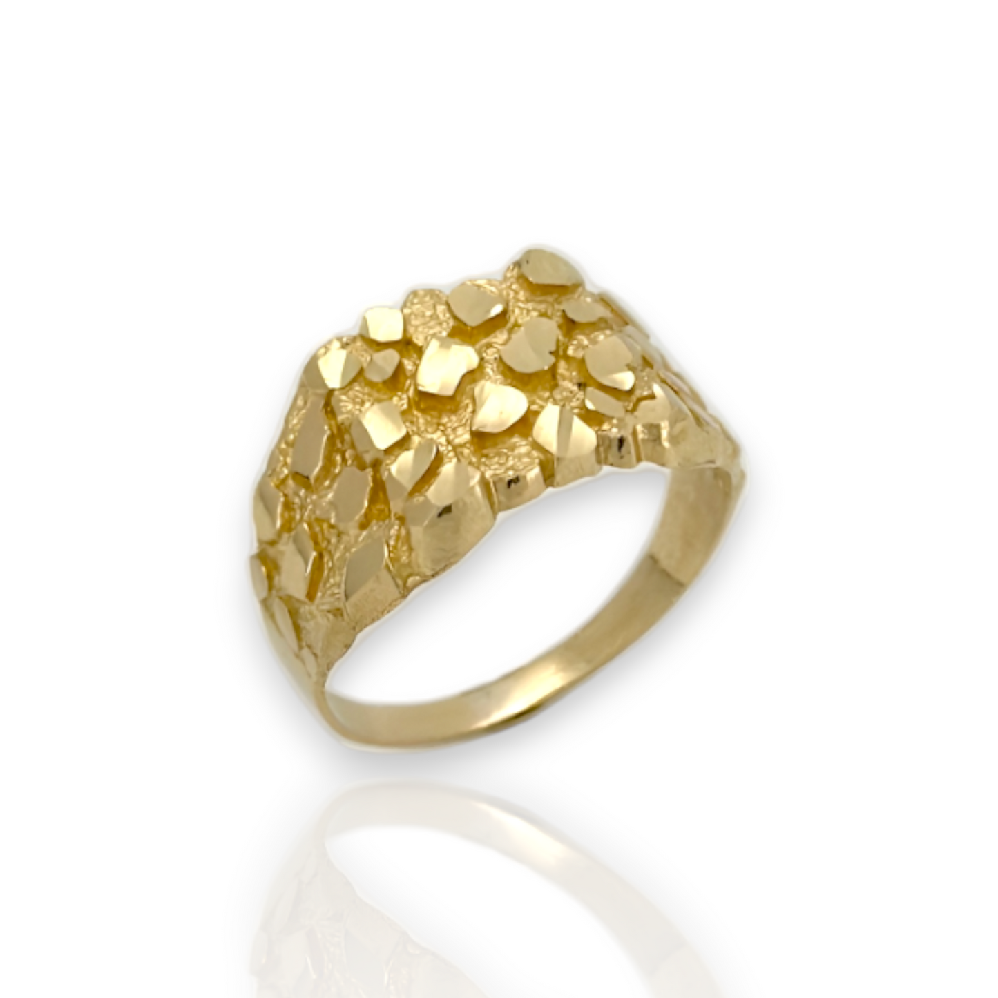 Medium Nugget Square Ring - 10K Yellow Gold