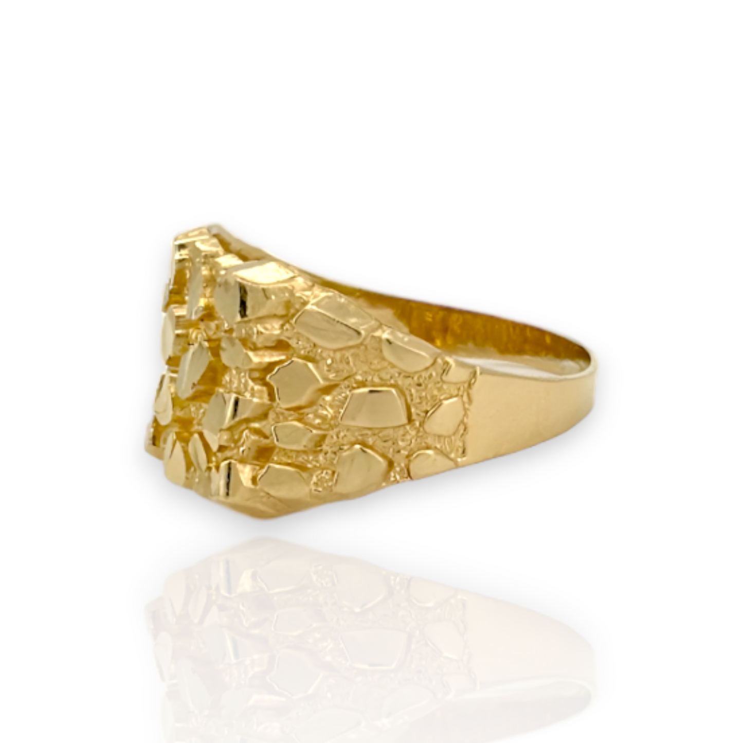 Medium Nugget Square Ring - 10K Yellow Gold