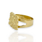Large Flat Nugget Square Ring - 10K Yellow Gold - Solid