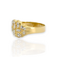 Small Two Tone Pave Nugget Square Ring - 10K Yellow Gold - Solid