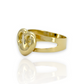 Puffed Mariner Link Heart Ring - Size Variation - 10K Yellow Gold
