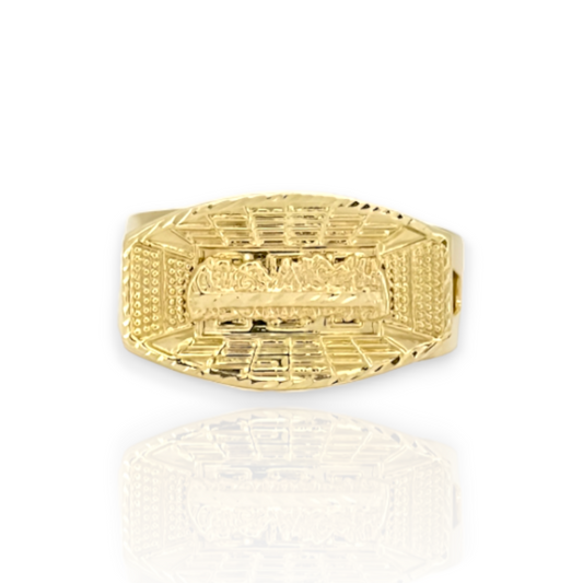 Last Supper Yellow Rounded Ring  - 10K Yellow Gold