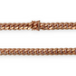 Collar de cadena de eslabones cubanos de Miami en oro rosa de 14 quilates - Sólido