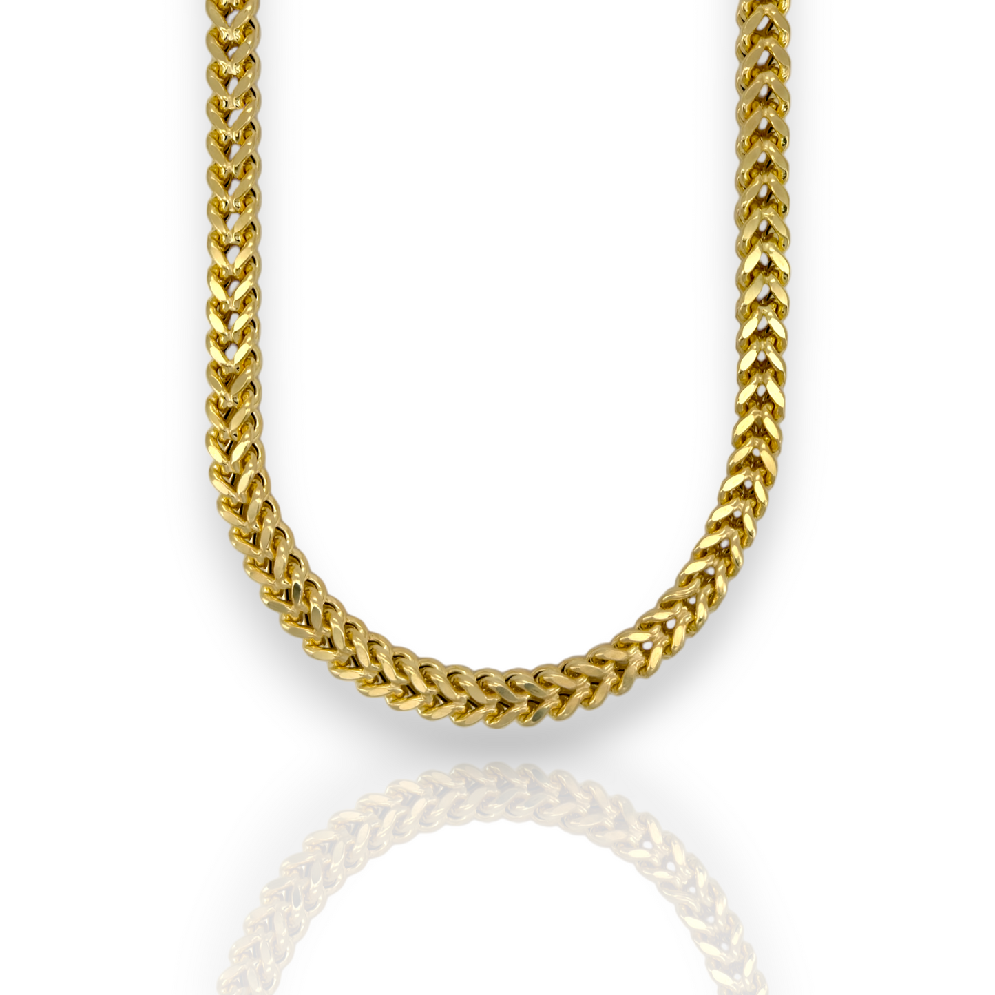 Franco Box Chain Necklace - 10K Yellow Gold - Hallow