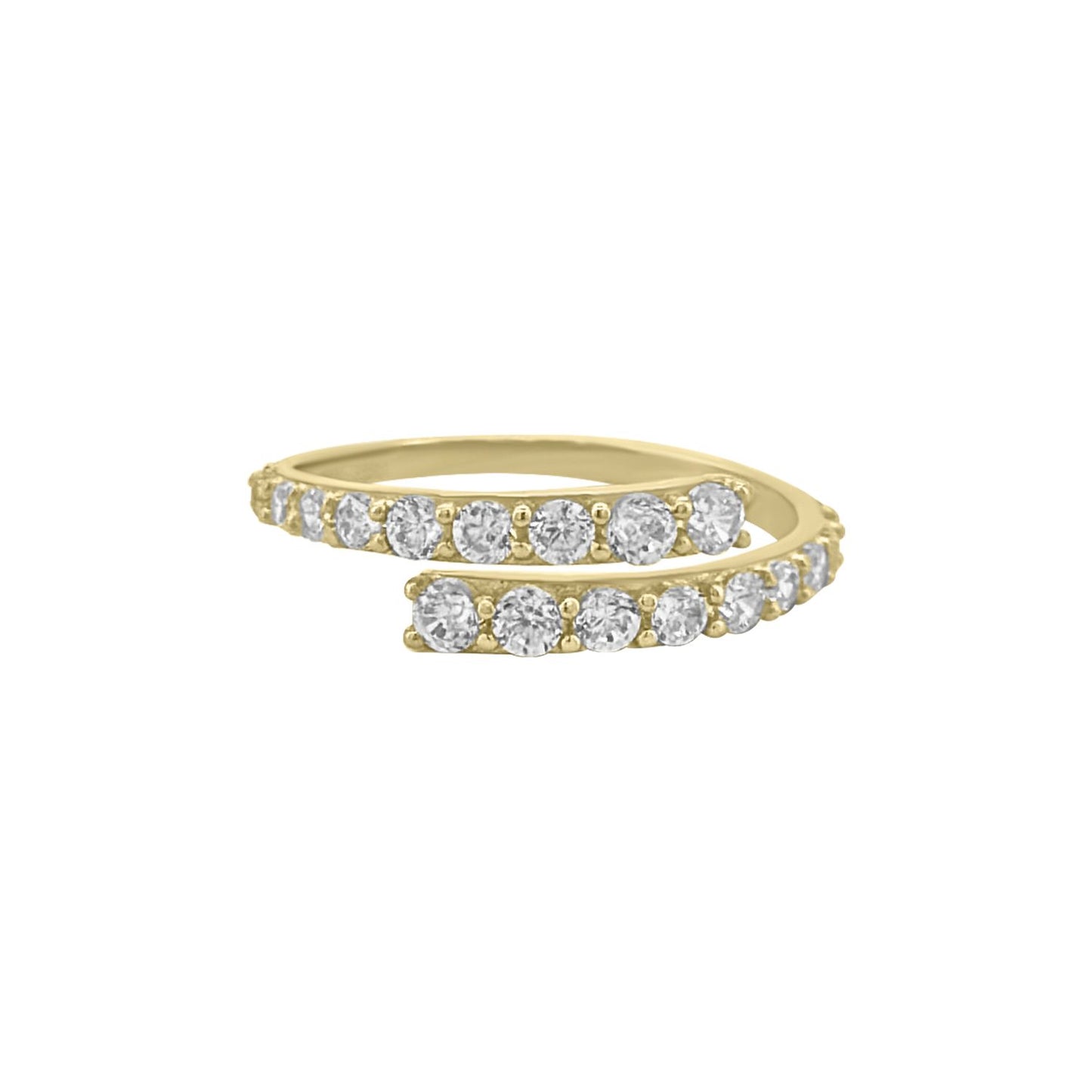 Twist Ring CZ - 10K Yellow Gold