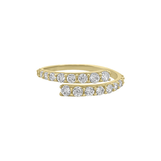 Twist Ring CZ - 10K Yellow Gold