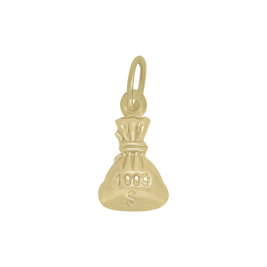 Money Bag Pendant - 14K Yellow Gold