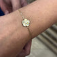 10K Yellow Gold Clover Leaf Bracelet – Adjustable Lucky Charm Jewelry