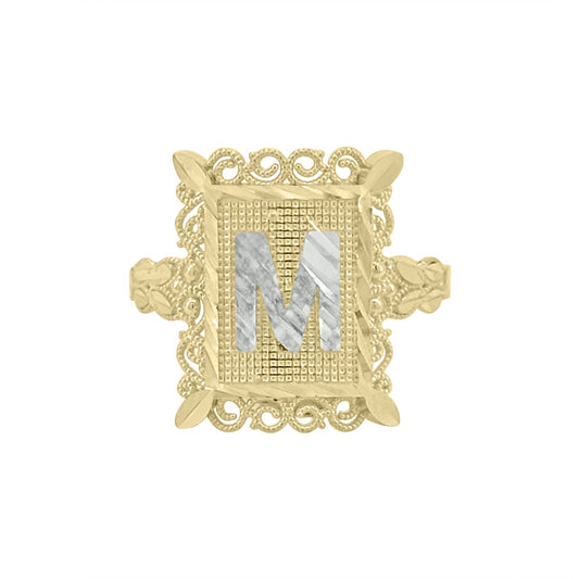Initials Ring - 10K Yellow Gold