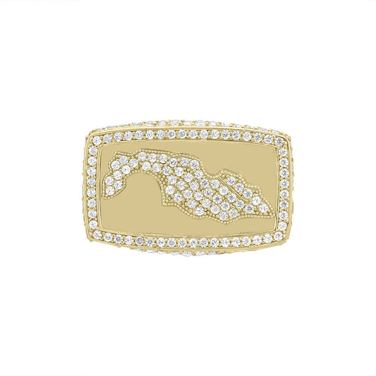Italy Rectangle Ring - 10K Yellow Gold