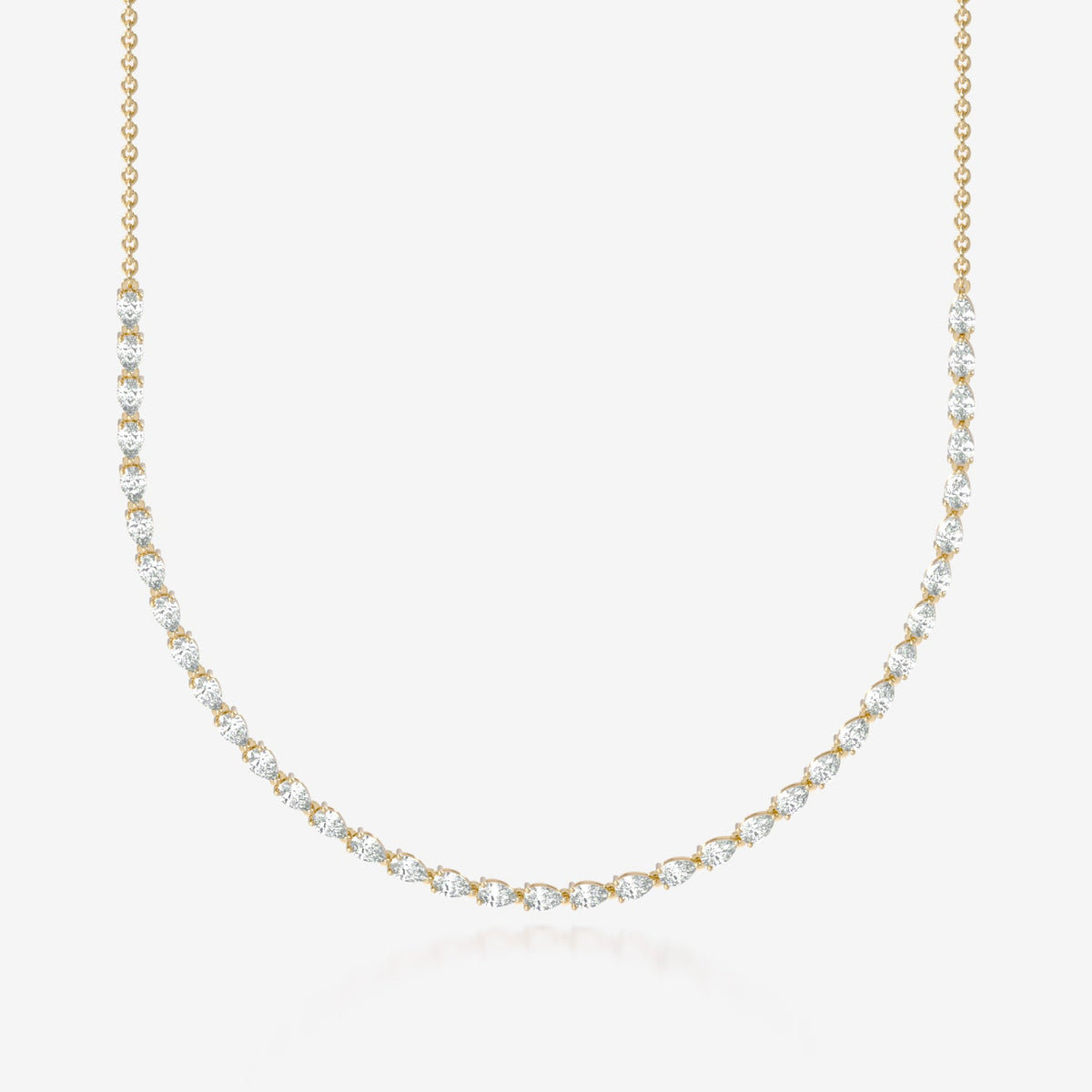 14K Pear Tennis Necklace