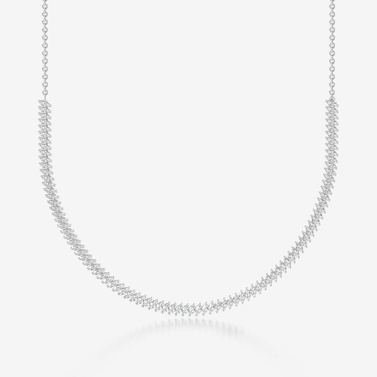 14K Marquise Tennis Necklace