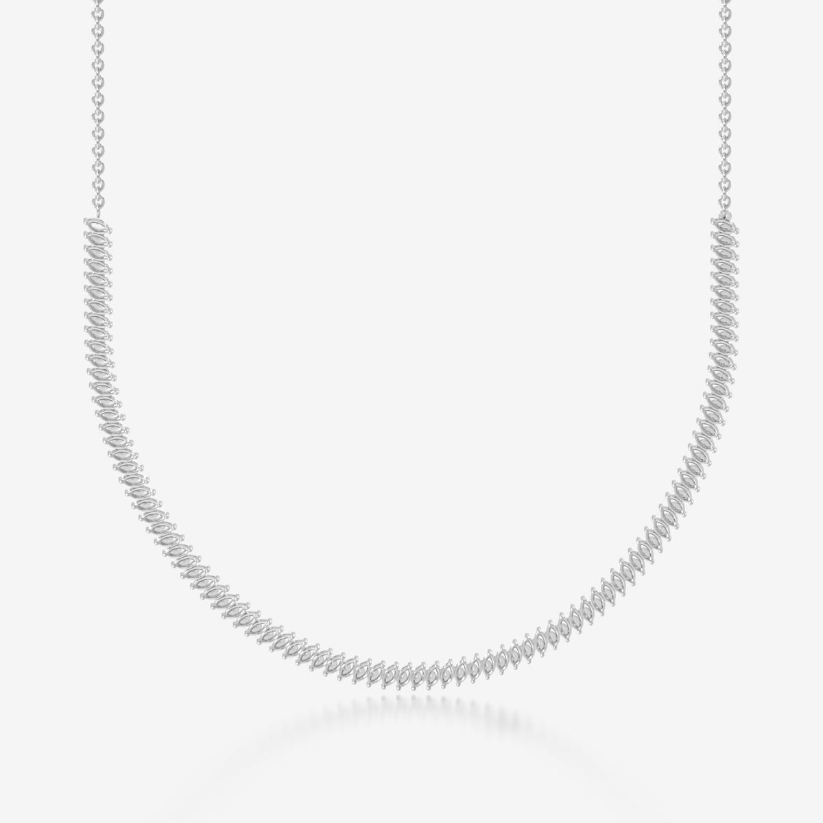 14K Marquise Tennis Necklace