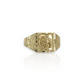10K Yellow Gold Nugget Ring with French American Bulldog ring