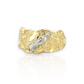 10K Yellow Gold Virgin Mary Guadalupe Slanted Two tone Ring - real yellow gold ring