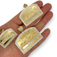 10K Yellow Gold Apostles Last Supper Charm/Pendant, Authentic, Textured Jesus Cross with Disciples Faith, Diamond Cut - Real 10k pendant