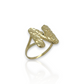 10K Solid Yellow Gold Nugget Bubble Initial Ring – Custom Letter Ring for Men & Women - ALL LETTERS