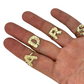 10K Solid Yellow Gold Nugget Bubble Initial Ring – Custom Letter Ring for Men & Women - ALL LETTERS