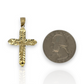 10k Yellow Gold Cross Pendant with Jesus Crucifix – Religious Christian Charm for Men or Women, Solid Gold Faith Jewelry