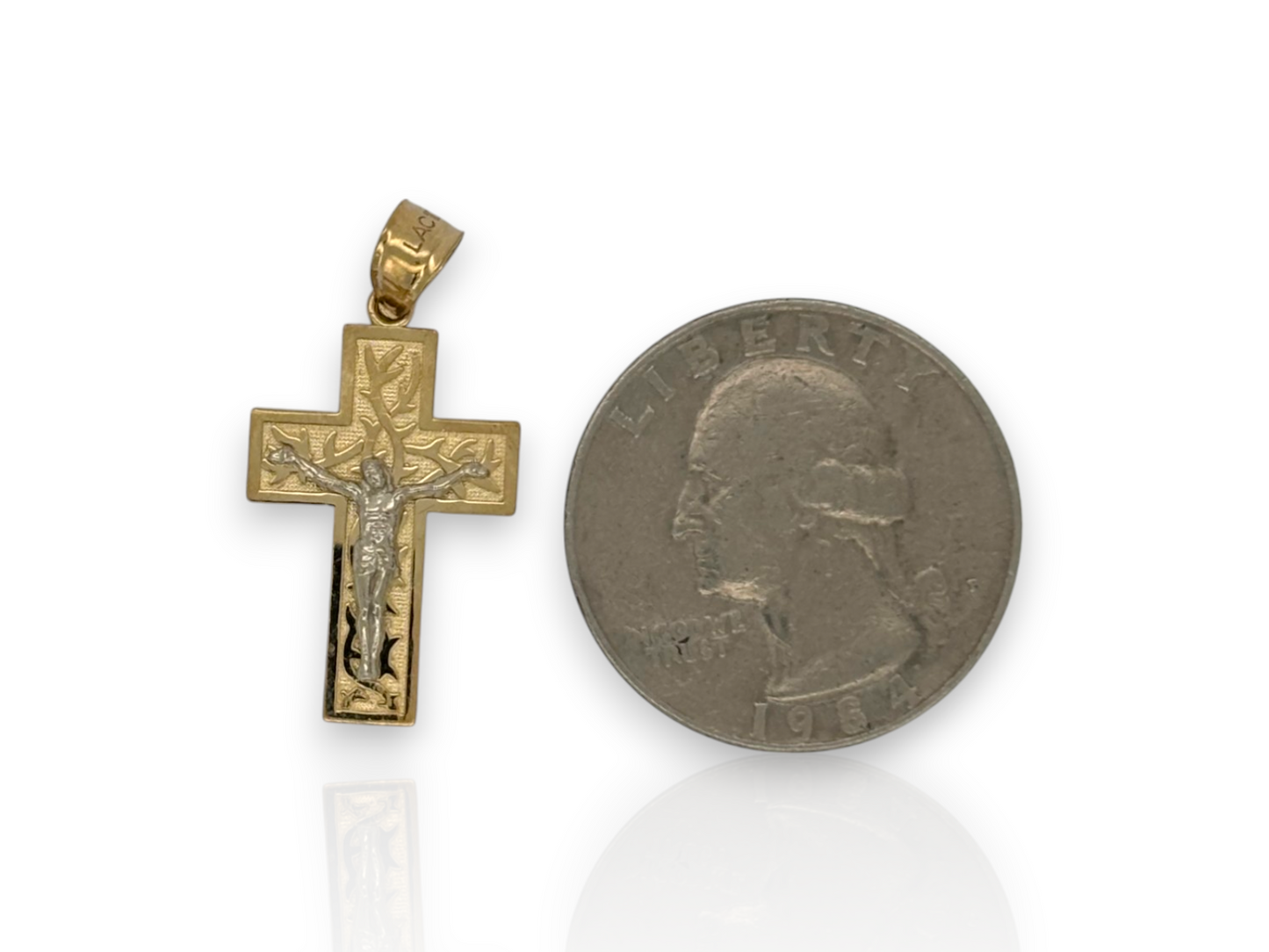 10k Yellow Gold Cross Pendant with Jesus Crucifix – Religious Christian Charm for Men or Women, Solid Gold Faith Jewelry