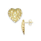 Heart Nugget Stud Earrings Solid - 10K Yellow Gold