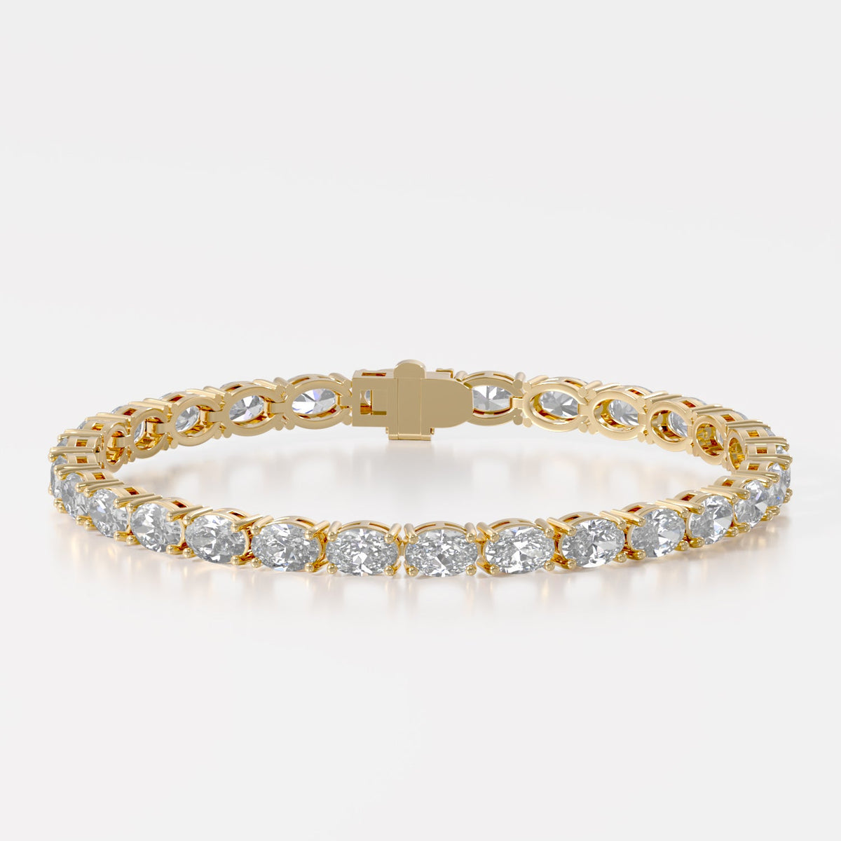 14K E/W Oval Tennis Bracelet