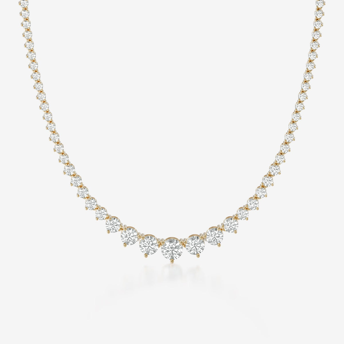 14K Graduated Tennis Necklace
